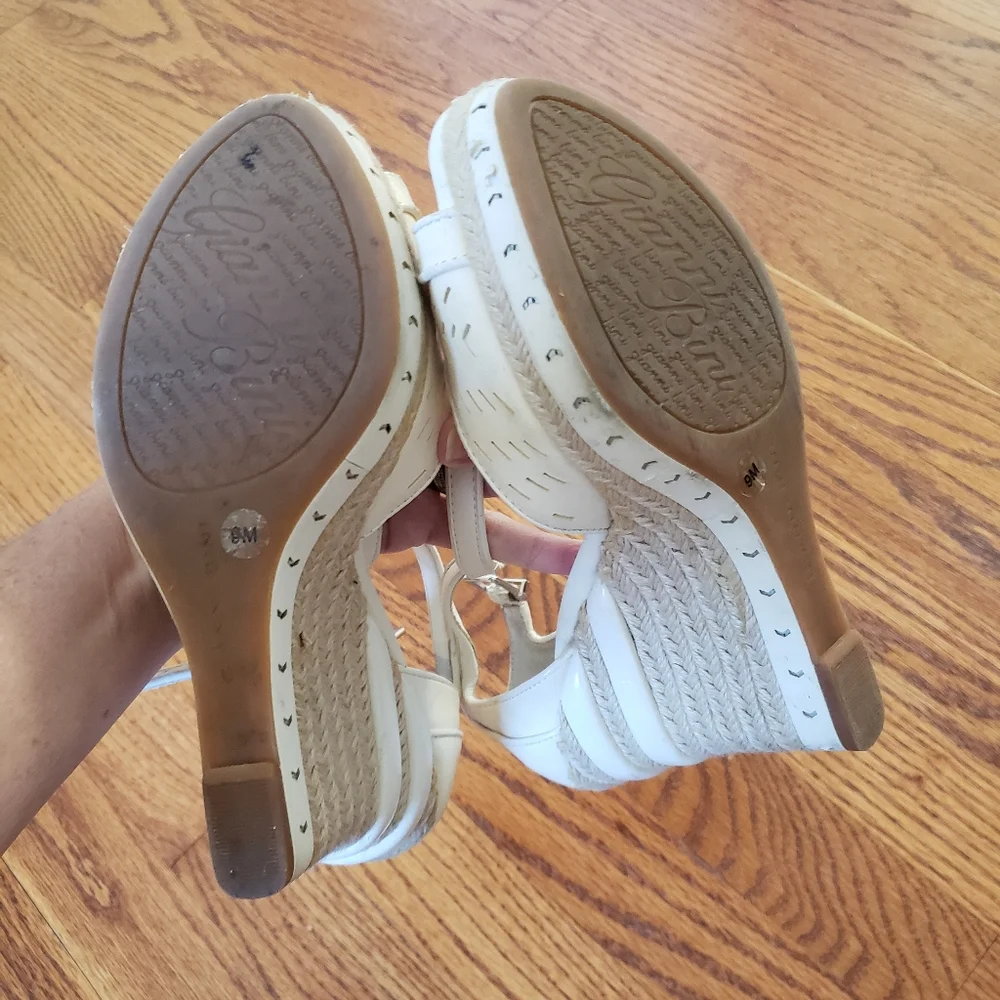 Gianni Bini Cream Wedge Espadrille Heels